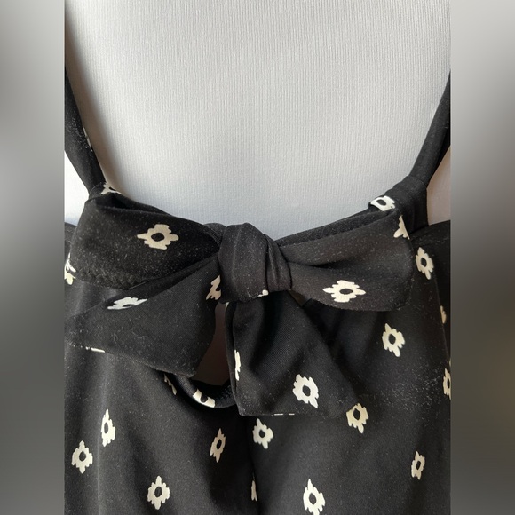 Lands End Tankini Black White Size 14 D Small Diamond Pattern Adjustable Strap - Picture 12 of 15